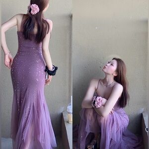 NEW Lavender Sequin Mermaid Tulle Dress